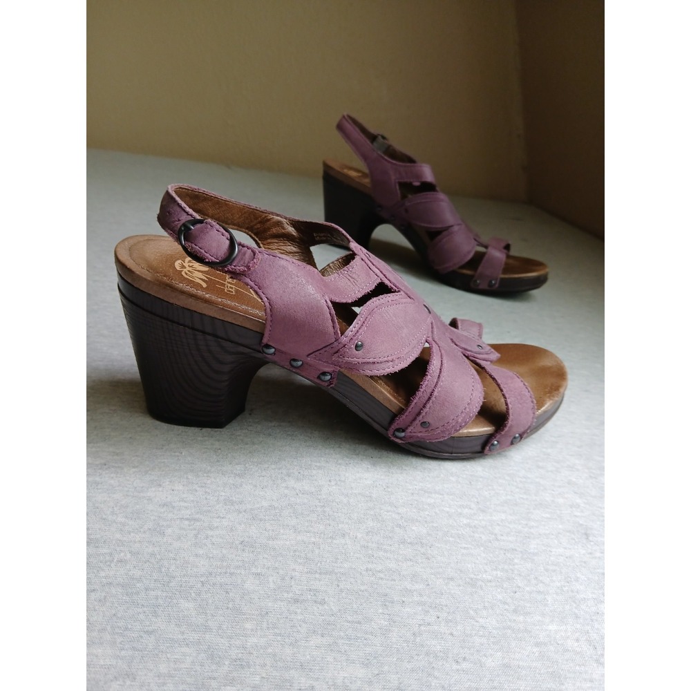 Dansko Sandals 41 / 10.5 Nina Leather Floral Comfort Boho Casual Block Heel - Picture 1 of 16